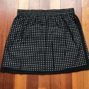 Black/Cream Eyelet LOFT Skirt- Size L